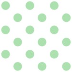 Polka Dots - Celadon Green on White