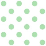 Polka Dots - Celadon Green on White