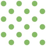 Polka Dots - Dollar Bill Green on White