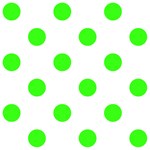 Polka Dots - Neon Green on White