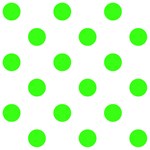 Polka Dots - Neon Green on White