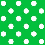 Polka Dots - White on Dark Pastel Green