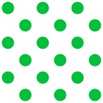 Polka Dots - Dark Pastel Green on White