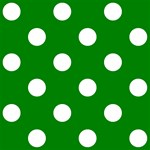 Polka Dots - White on Green