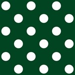 Polka Dots - White on Forest Green