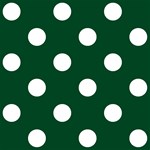 Polka Dots - White on Forest Green