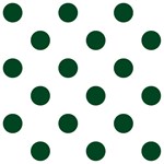 Polka Dots - Forest Green on White