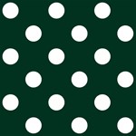 Polka Dots - White on Deep Green