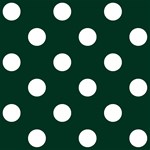 Polka Dots - White on Deep Green