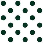 Polka Dots - Deep Green on White