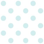 Polka Dots - Light Cyan on White