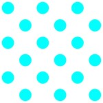 Polka Dots - Aqua Cyan on White