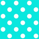 Polka Dots - White on Bright Turquoise