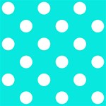 Polka Dots - White on Bright Turquoise