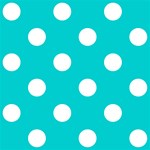 Polka Dots - White on Cyan
