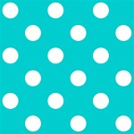 Polka Dots - White on Cyan