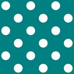 Polka Dots - White on Teal