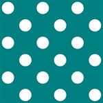 Polka Dots - White on Teal