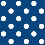 Polka Dots - White on Dark Cerulean