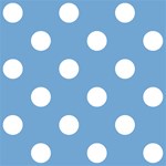 Polka Dots - White on Iceberg Blue