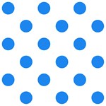 Polka Dots - Dodger Blue on White