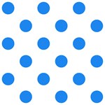 Polka Dots - Dodger Blue on White