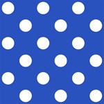 Polka Dots - White on Cerulean Blue