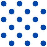 Polka Dots - Cobalt Blue on White