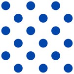 Polka Dots - Cobalt Blue on White