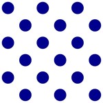 Polka Dots - Dark Blue on White