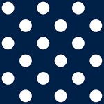 Polka Dots - White on Oxford Blue