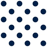 Polka Dots - Oxford Blue on White