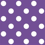 Polka Dots - White on Dark Lavender Violet