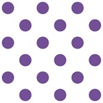 Polka Dots - Dark Lavender Violet on White