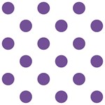 Polka Dots - Dark Lavender Violet on White