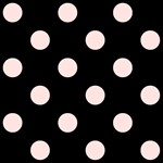 Polka Dots - Misty Rose Pink on Black