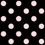 Polka Dots - Pale Pink on Black