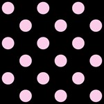 Polka Dots - Black on Classic Rose Pink