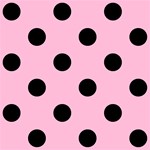 Polka Dots - Black on Cotton Candy Pink
