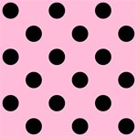 Polka Dots - Black on Cotton Candy Pink