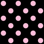 Polka Dots - Cotton Candy Pink on Black
