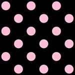 Polka Dots - Cotton Candy Pink on Black