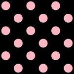 Polka Dots - Light Pink on Black
