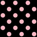 Polka Dots - Light Pink on Black