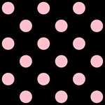 Polka Dots - Pink on Black