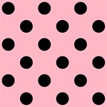 Polka Dots - Black on Cherry Blossom Pink