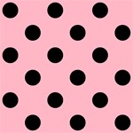 Polka Dots - Black on Cherry Blossom Pink