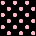 Polka Dots - Cherry Blossom Pink on Black