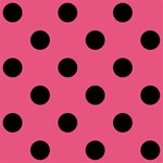 Polka Dots - Black on Dark Pink