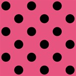 Polka Dots - Black on Dark Pink